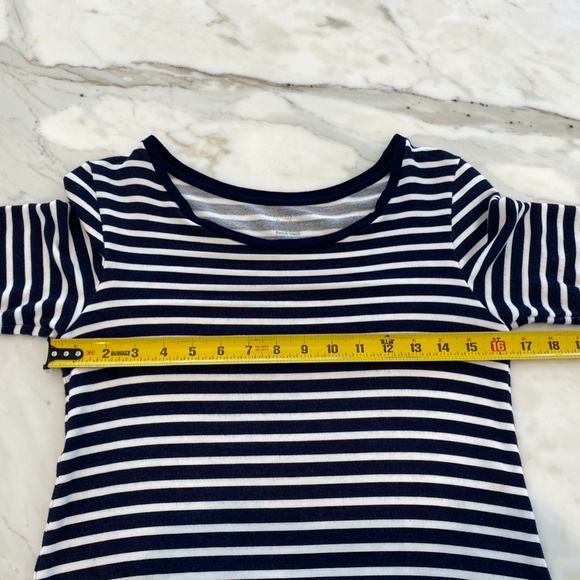 MAJESTIC PARIS FOR NEIMAN MARCUS MARINE MILK STRIPED DRESS SIZE 1 / XS - Picture 9 of 16